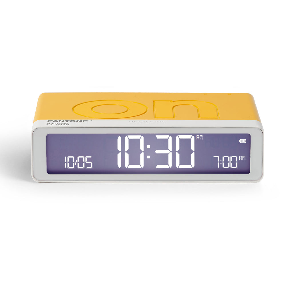 Clocks: Lexon Flip Classic Reversible Alarm Clock PANTONE - Yellow