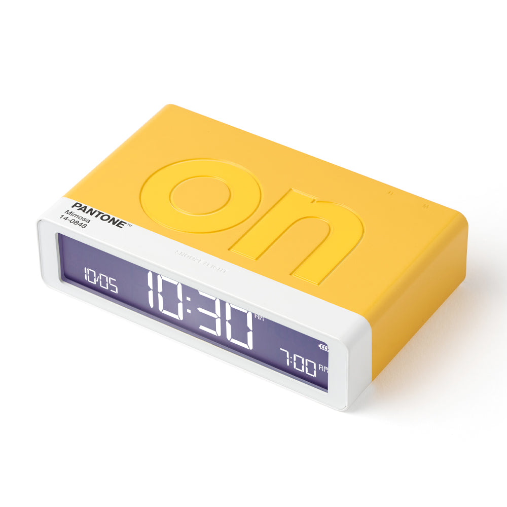 Clocks: Lexon Flip Classic Reversible Alarm Clock PANTONE - Yellow
