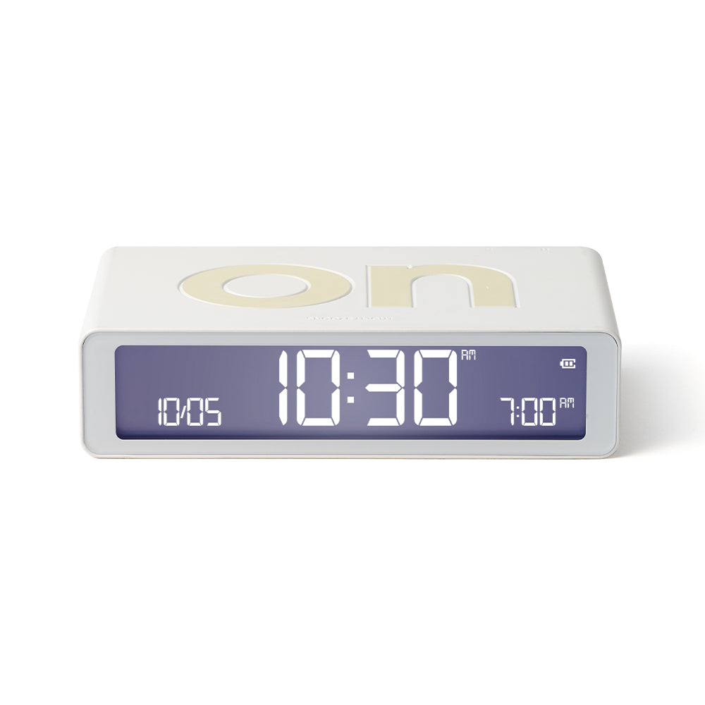Clocks: Lexon Flip Classic Reversible Alarm Clock - White