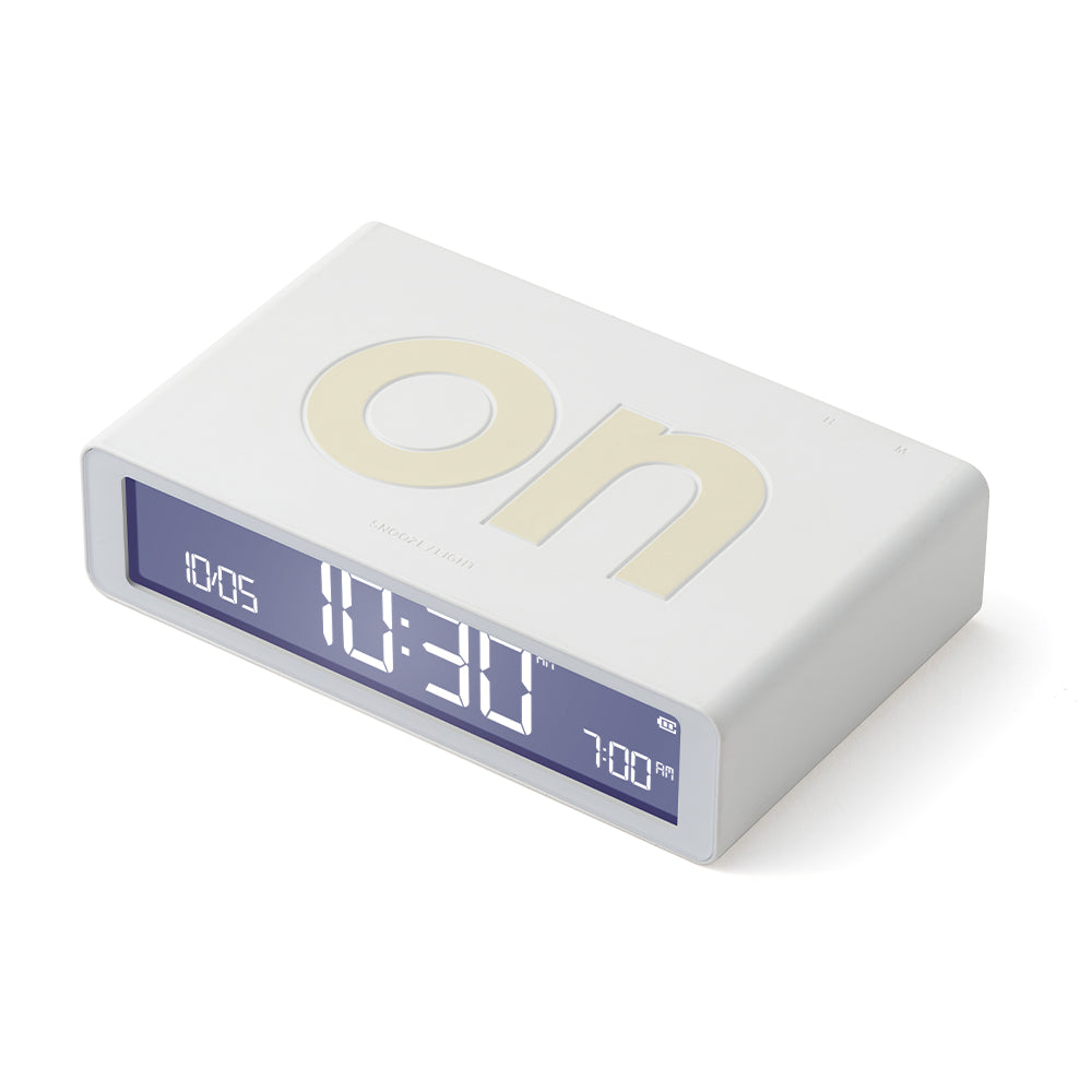 Clocks: Lexon Flip Classic Reversible Alarm Clock - White