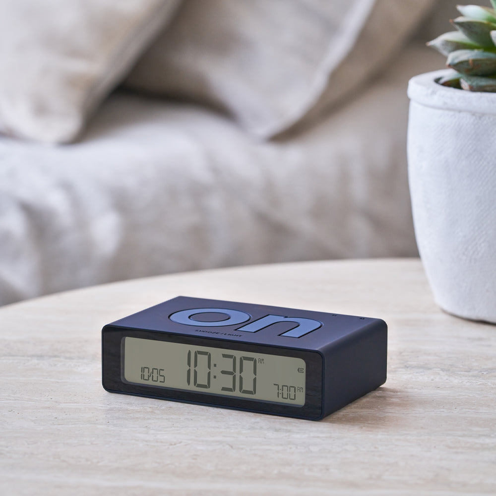 Clocks: Lexon Flip Mini Reversible Alarm Clock - Black