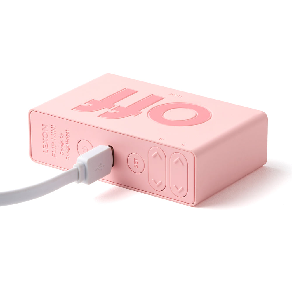 Clocks: Lexon Flip Mini Reversible Alarm Clock - Pink