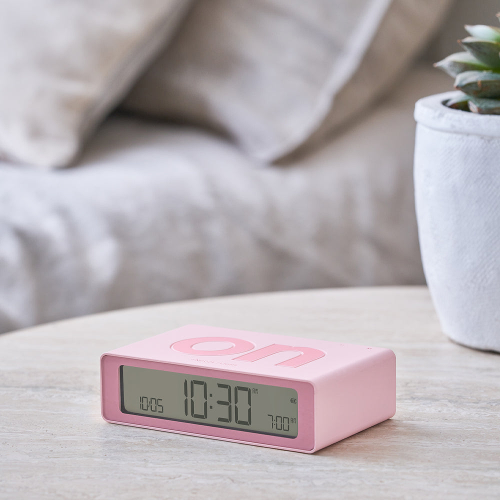 Clocks: Lexon Flip Mini Reversible Alarm Clock - Pink