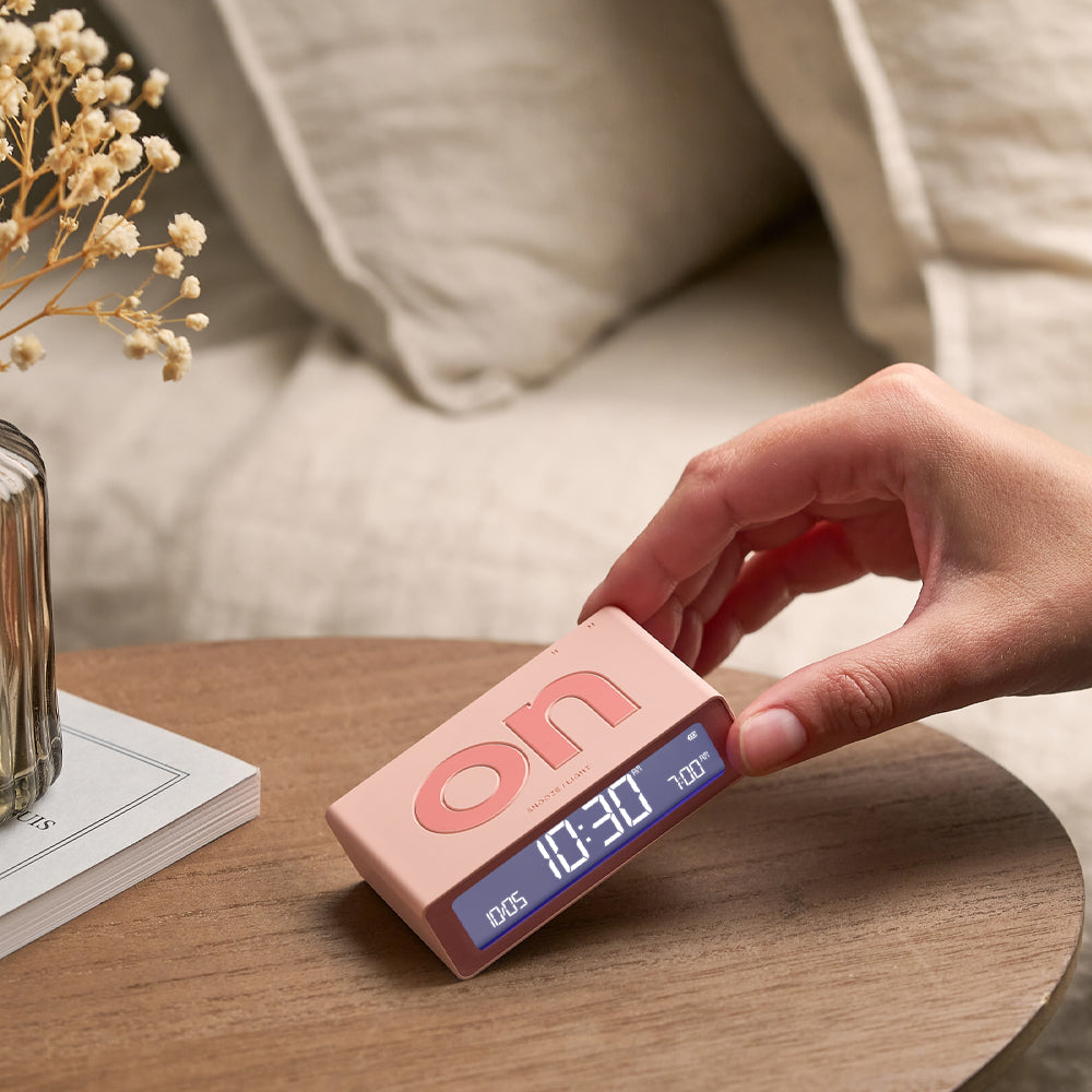 Clocks: Lexon Flip Mini Reversible Alarm Clock - Pink