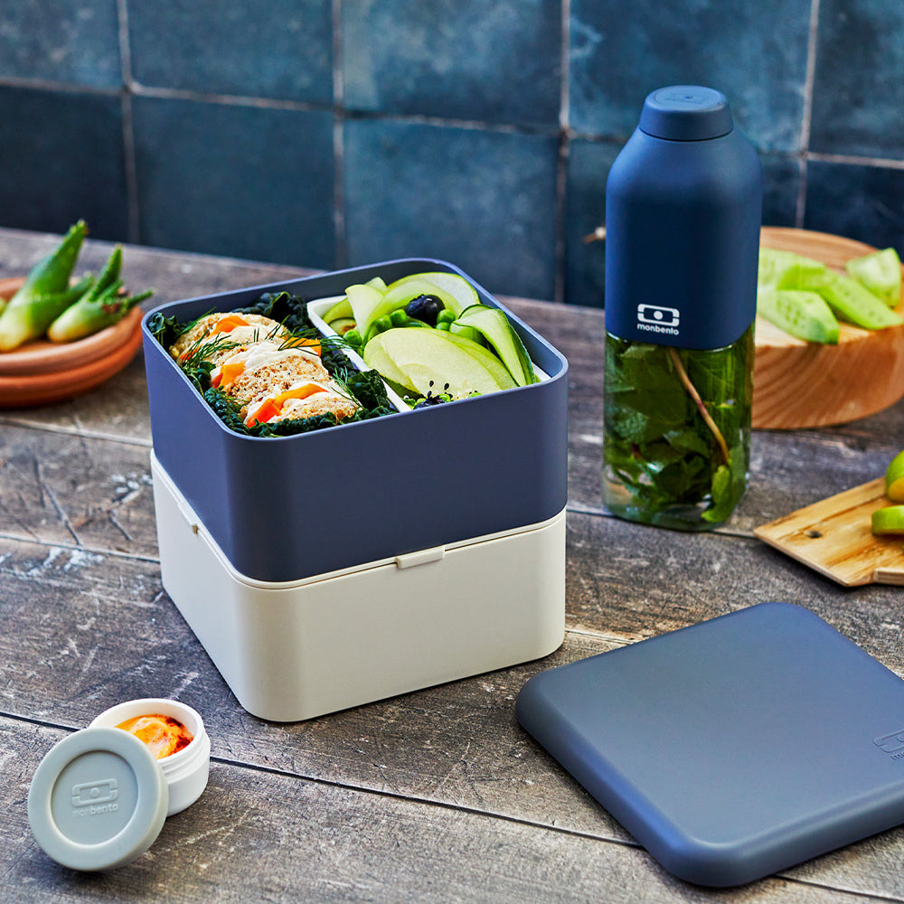 Monbento Mb Square Bento Box - Blue Natural