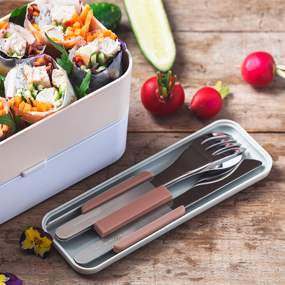 Monbento Mb Slim Box - Trio Knife - Rosa Moka
