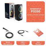 Bluetooth Speakers: Majority PS200 - Party Speaker 100w Bluetooth Karaoke-DJ-Party-PA System - Black