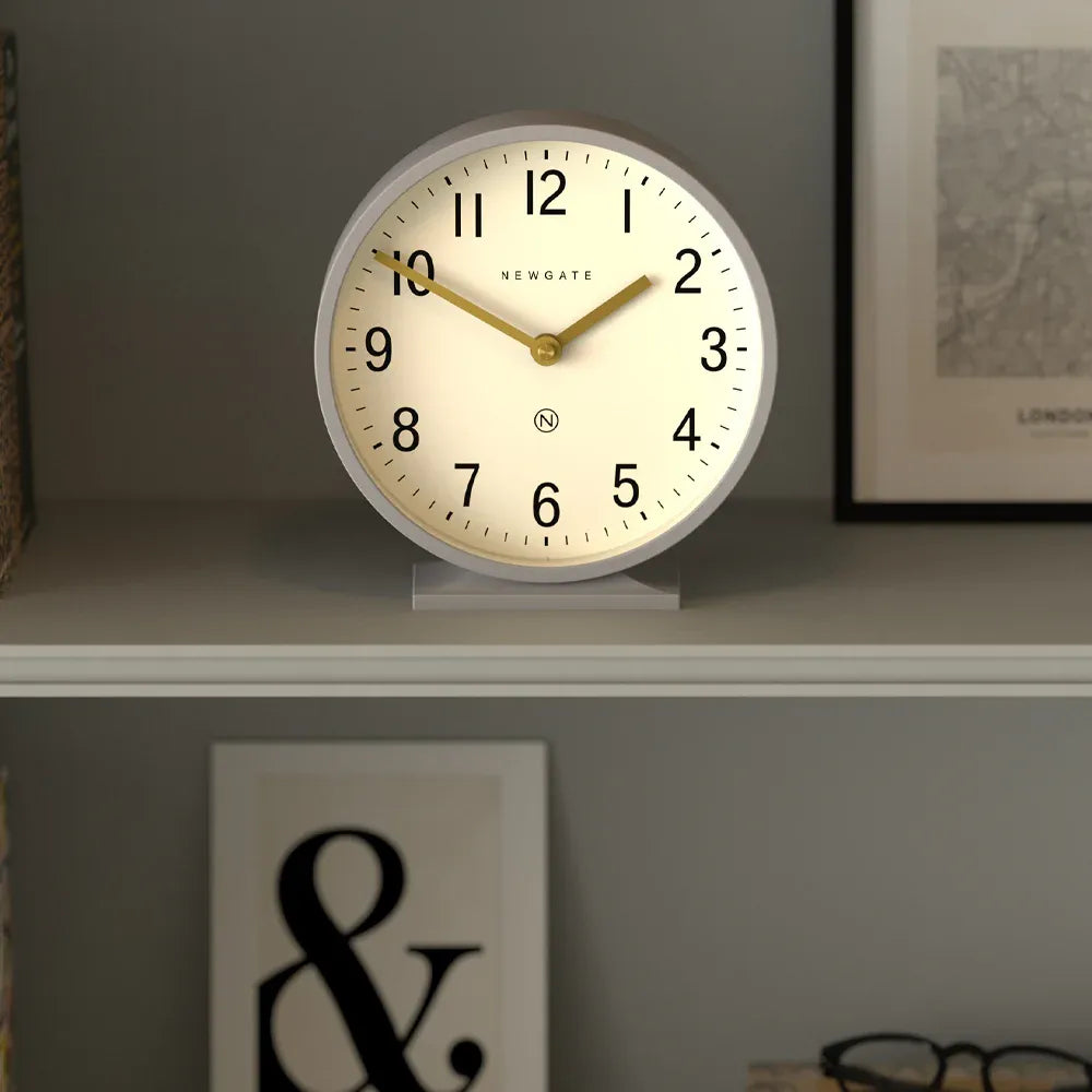 Newgate Q Mantel Clock-Clock Grey