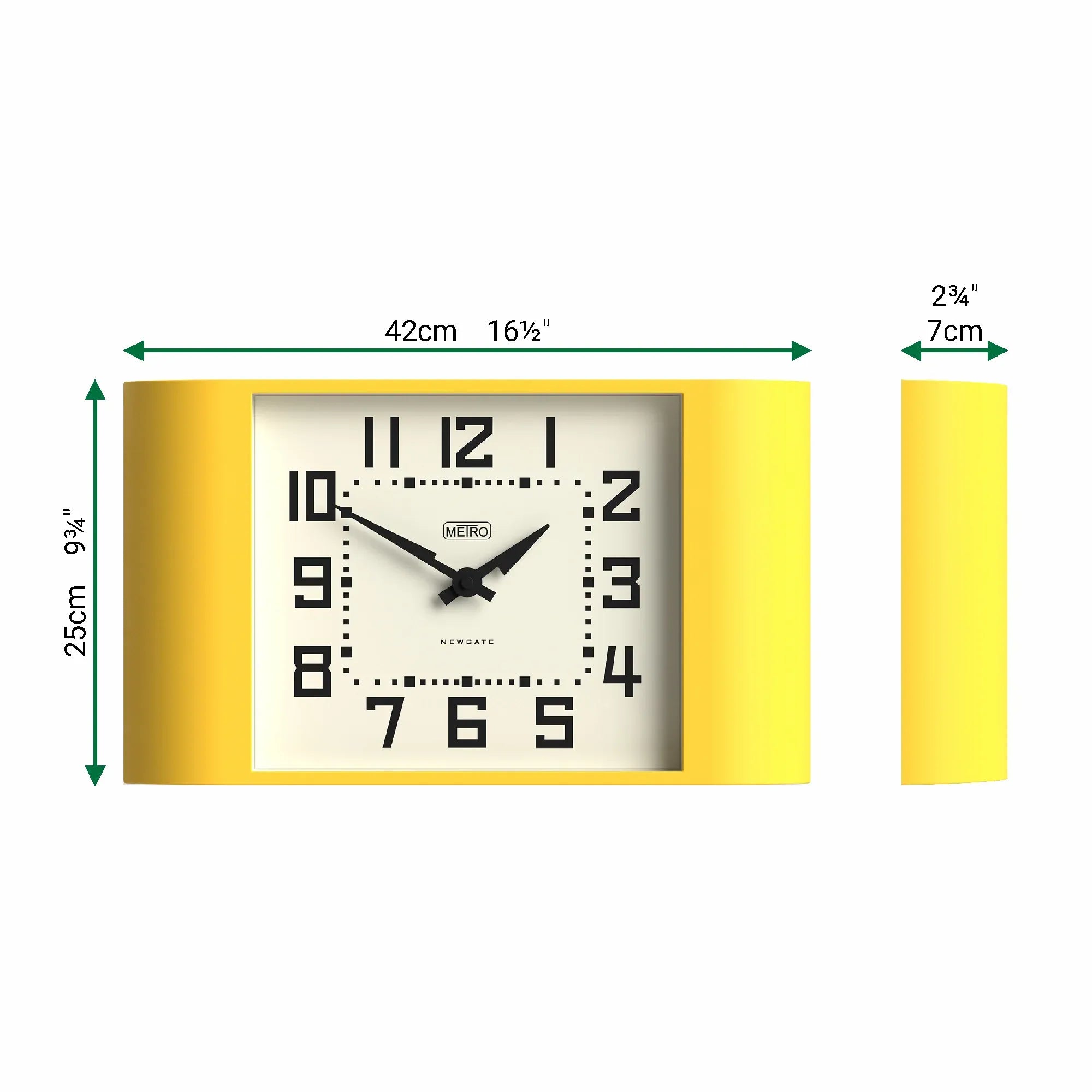 Newgate Metro Wall Clock-Yellow