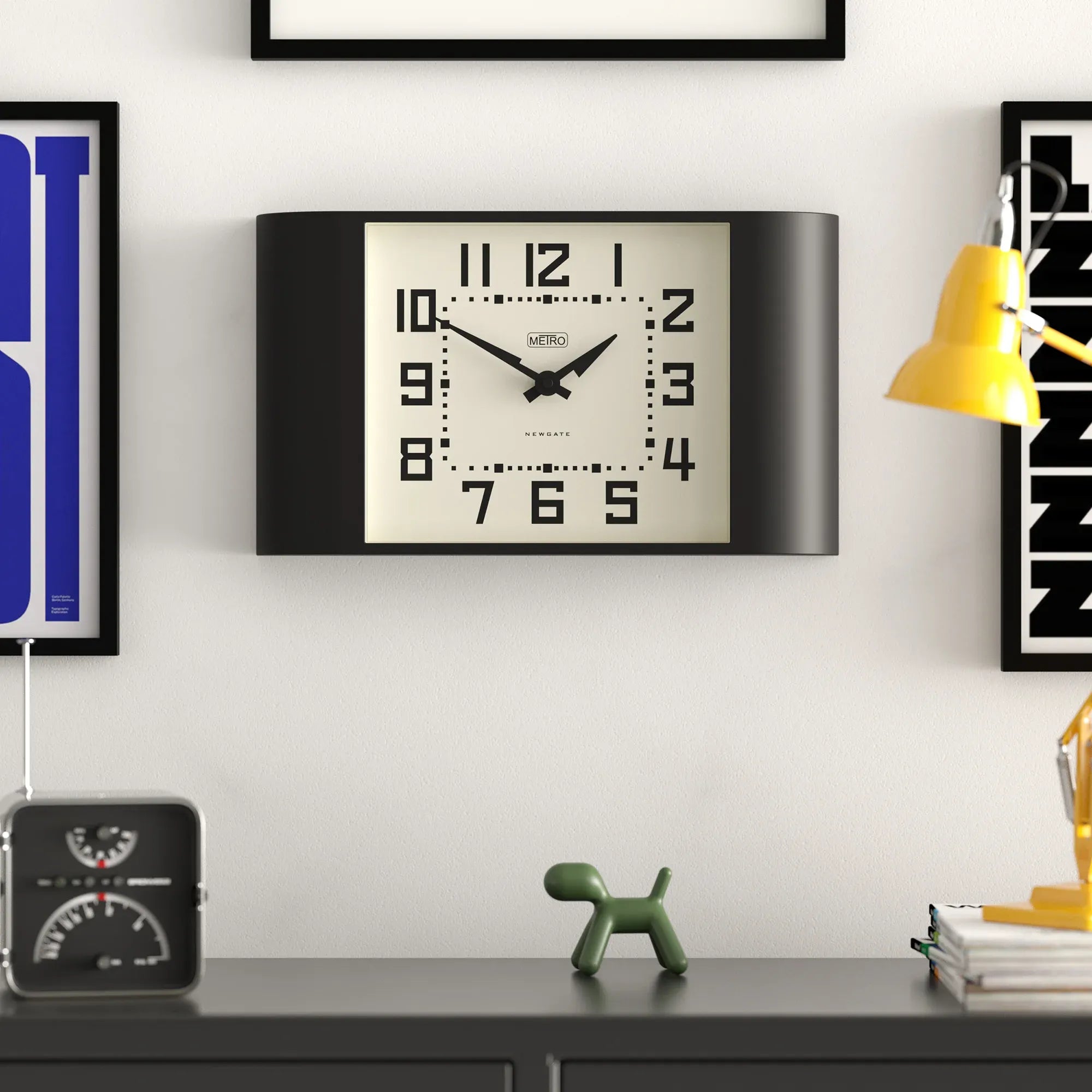 Newgate Metro Wall Clock-Black