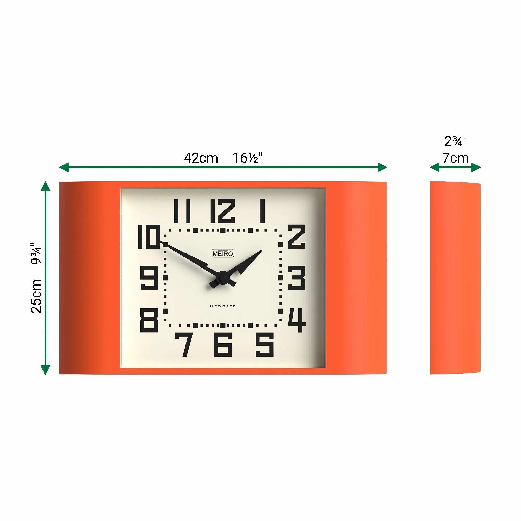 Newgate Metro Wall Clock-Pumpkin Orange