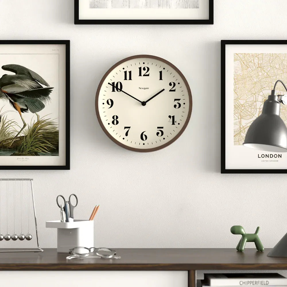 Newgate Number Four Theatre Wall Clock-Faux Dark Wood