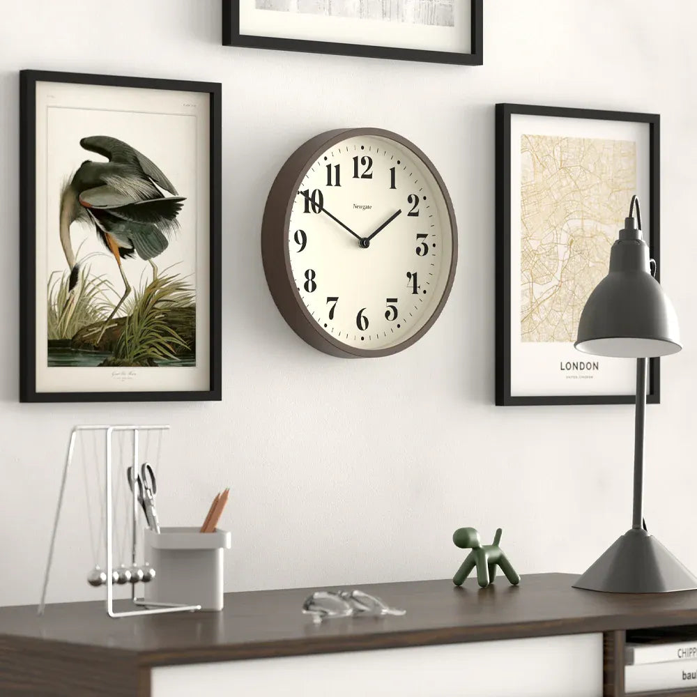 Newgate Number Four Theatre Wall Clock-Faux Dark Wood