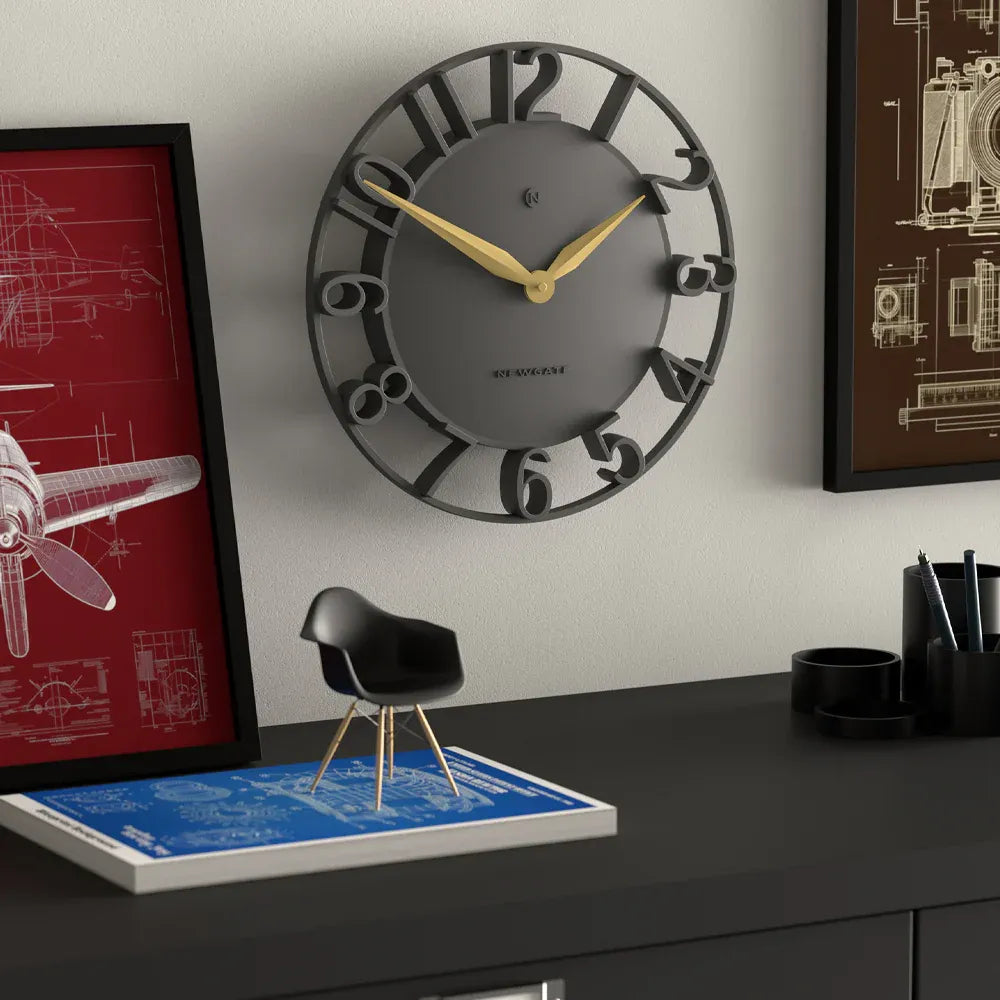 Newgate Time Traveller Wall Clock-Grey
