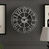 Newgate Warehouse Wall Clock-Clockwork Grey