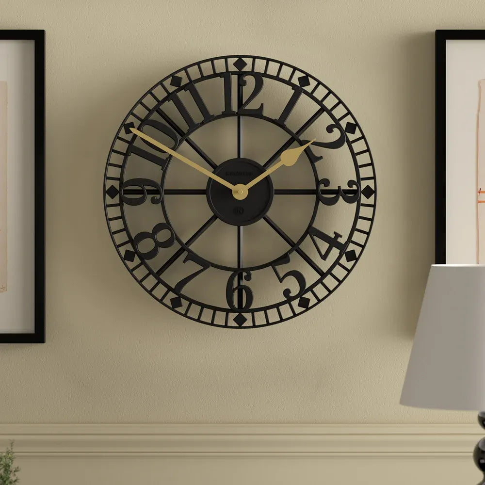 Newgate Warehouse Wall Clock-Black