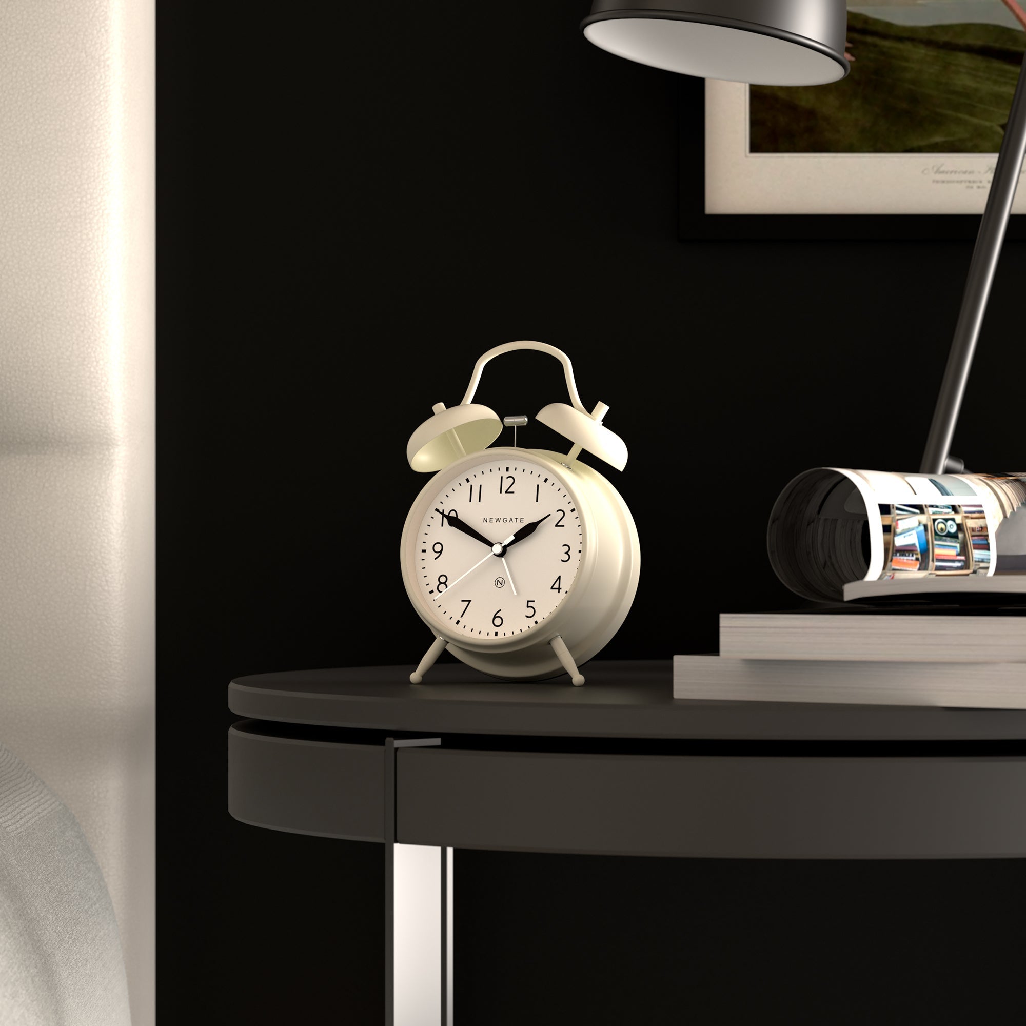 Clocks: Newgate New Covent Garden Alarm Linen White