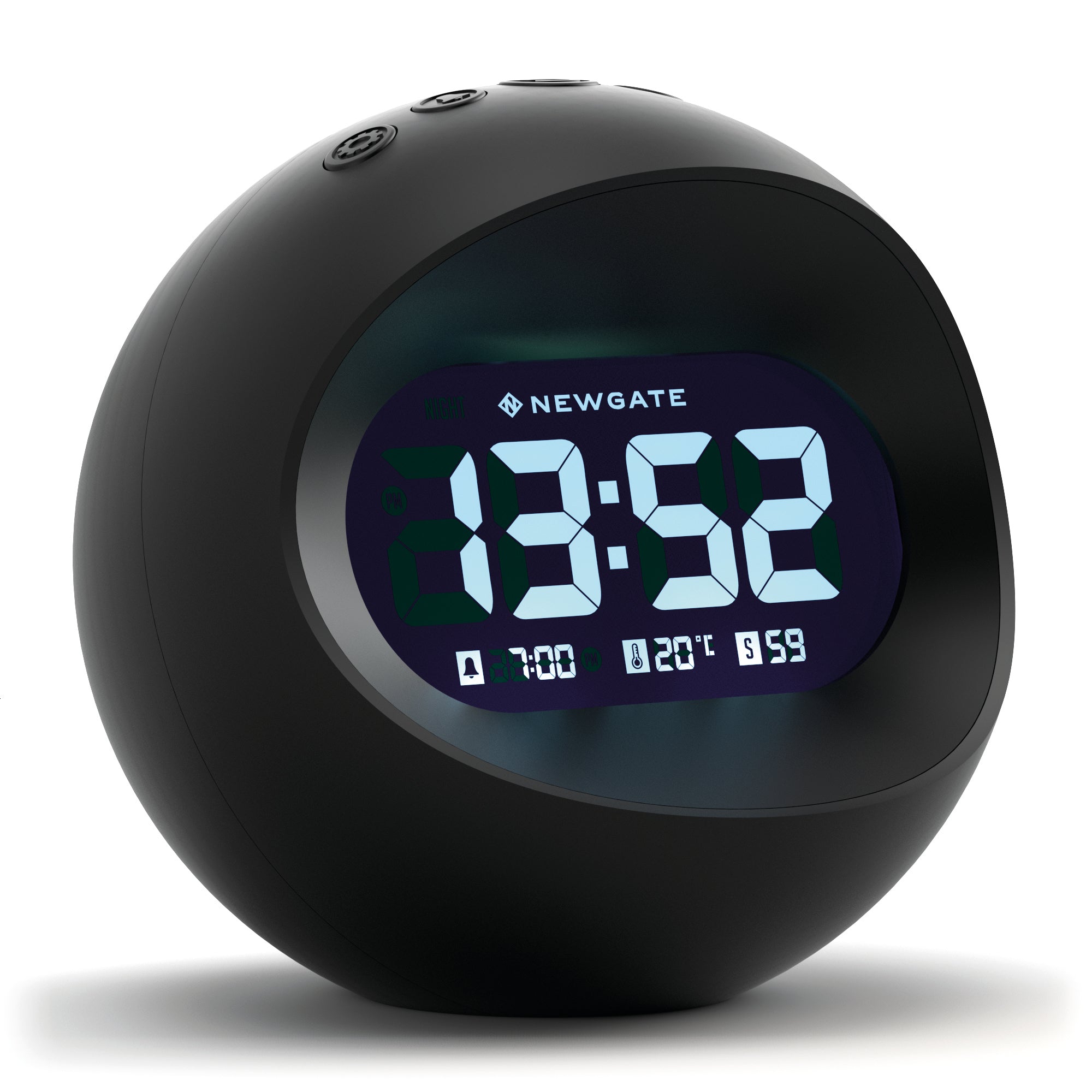 Clocks: Newgate Centre Of The Earth Lcd Alarm Clock Black