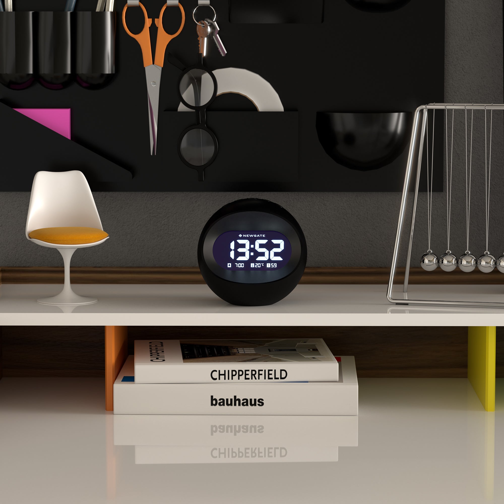 Clocks: Newgate Centre Of The Earth Lcd Alarm Clock Black