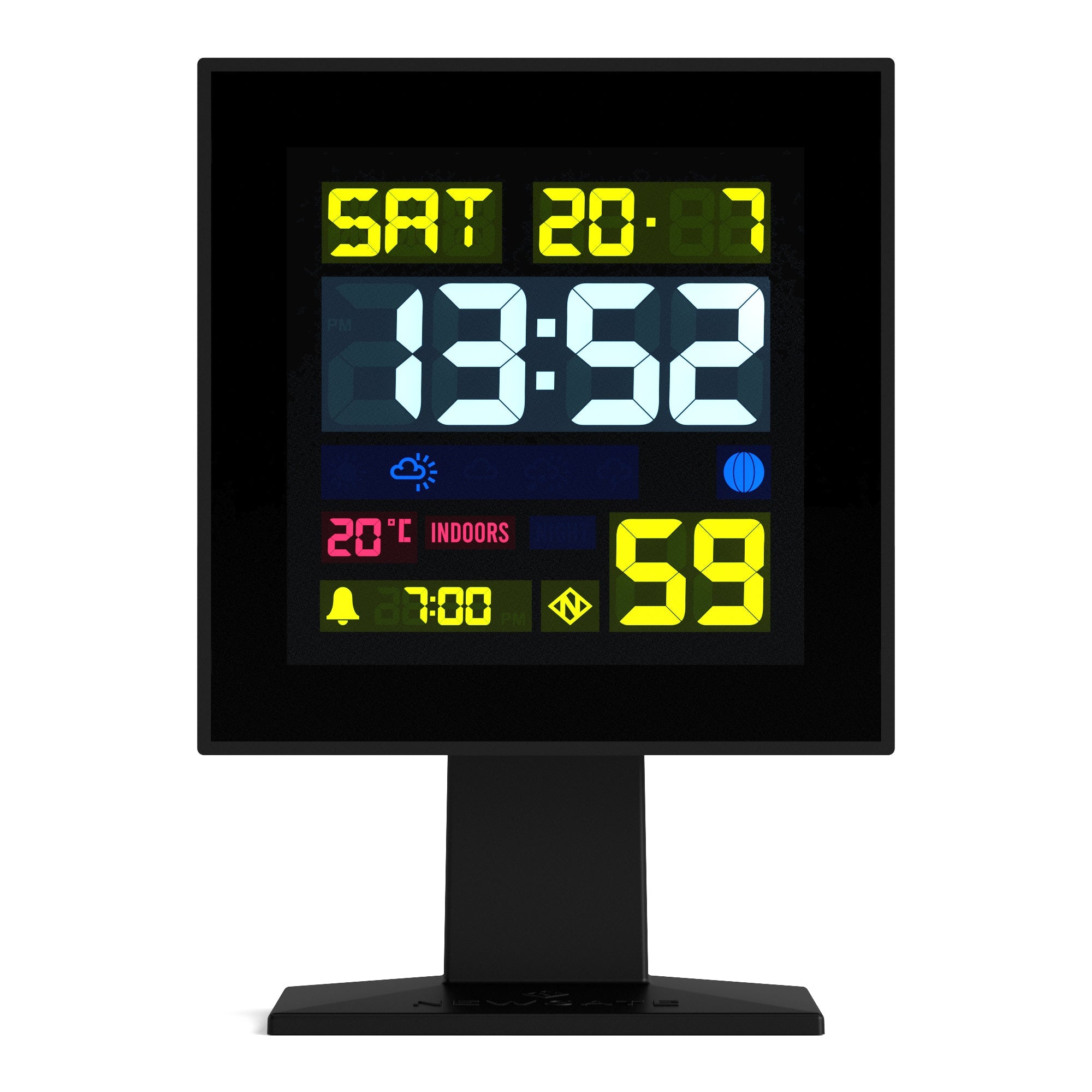 Clocks: Newgate Monolith Lcd Alarm Clock Black