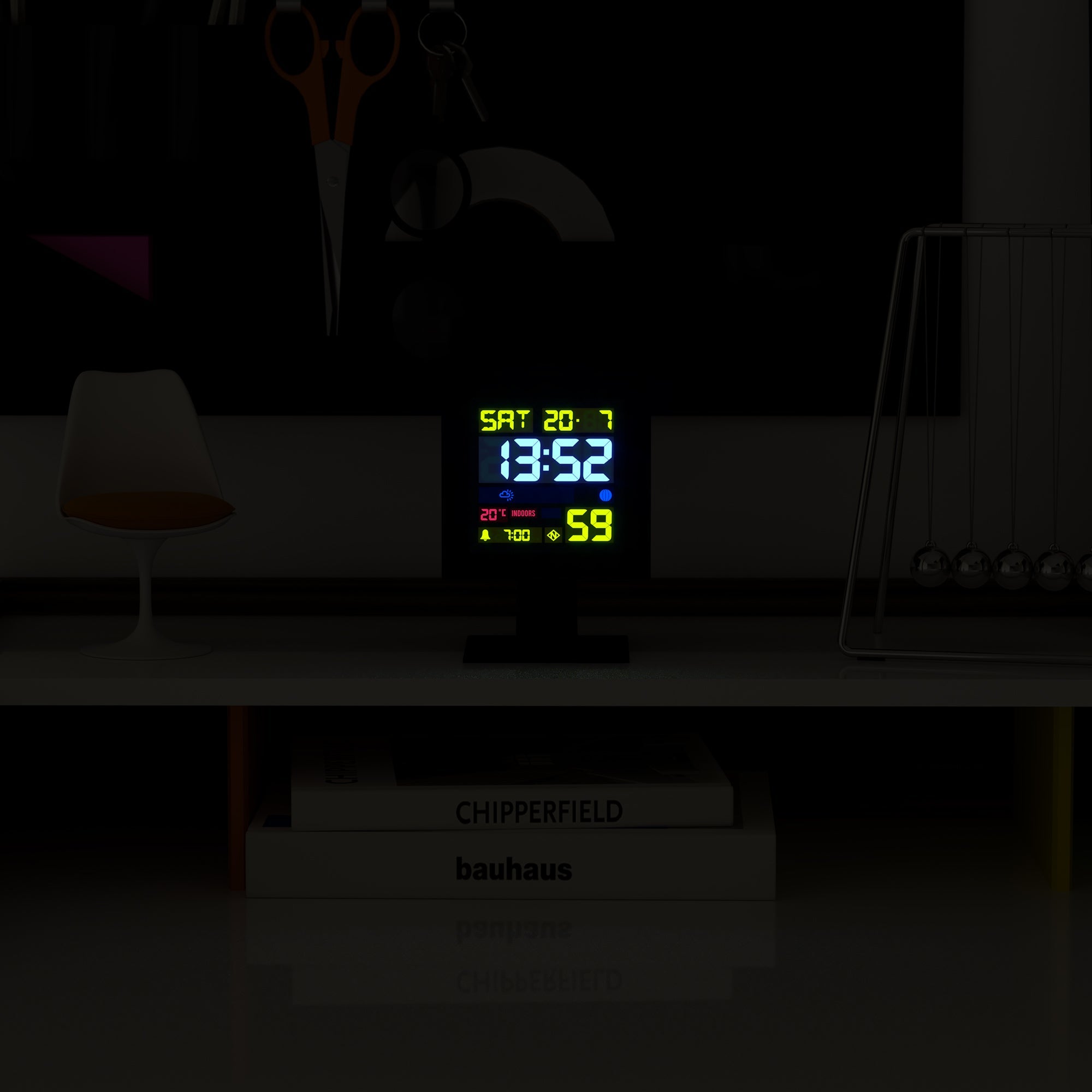 Clocks: Newgate Monolith Lcd Alarm Clock Black