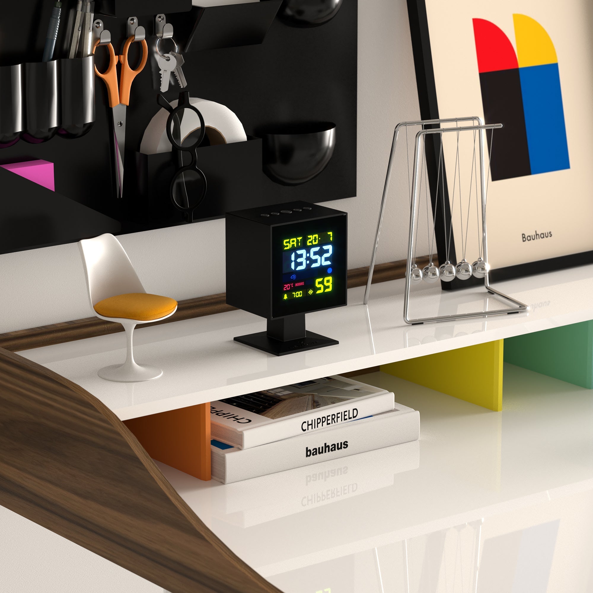 Clocks: Newgate Monolith Lcd Alarm Clock Black