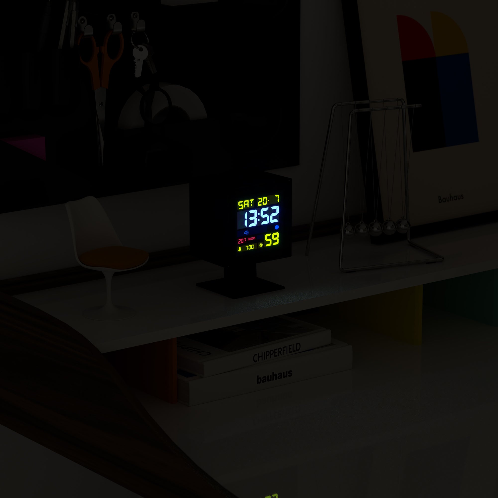 Clocks: Newgate Monolith Lcd Alarm Clock Black