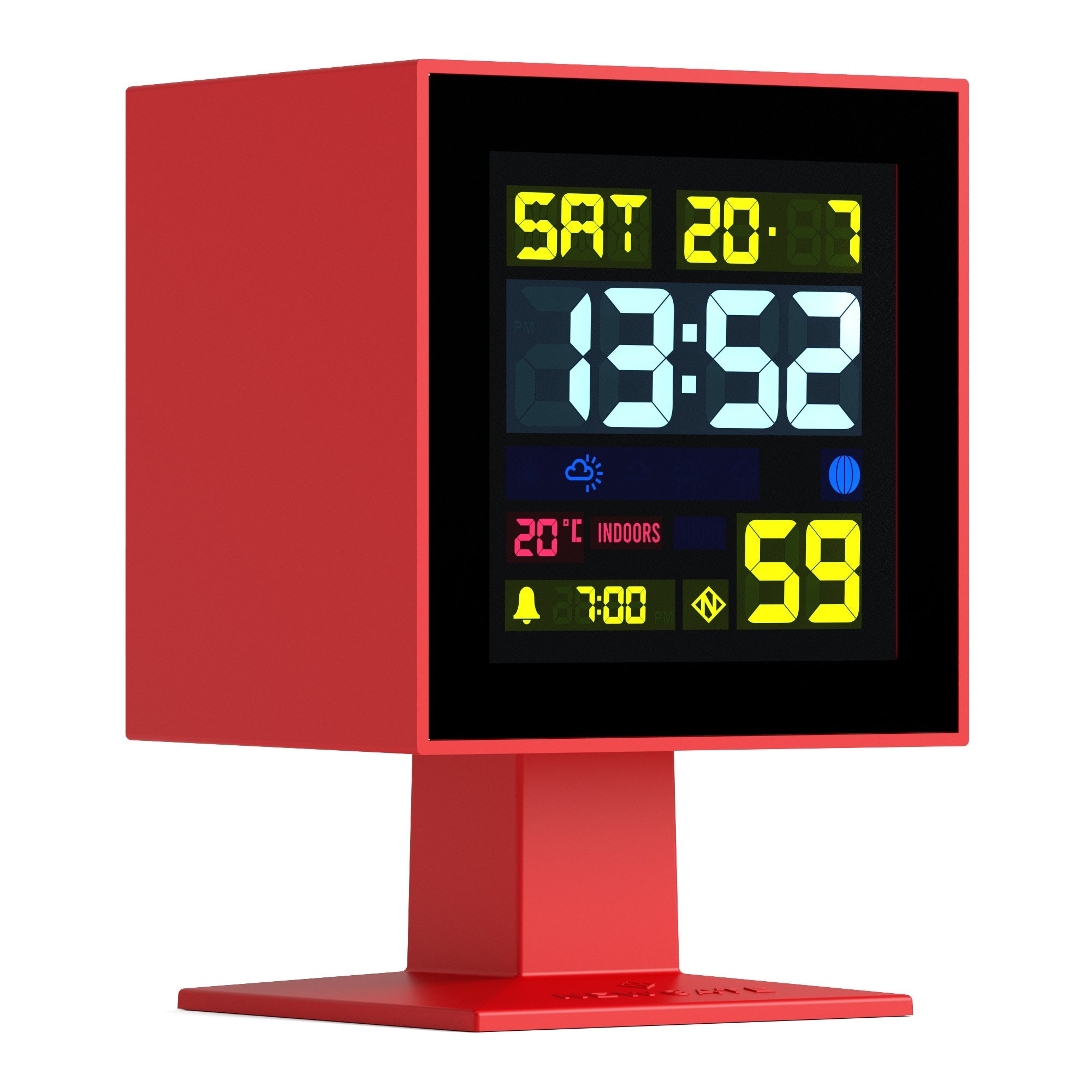Clocks: Newgate Monolith Lcd Alarm Clock Fire Engine Red