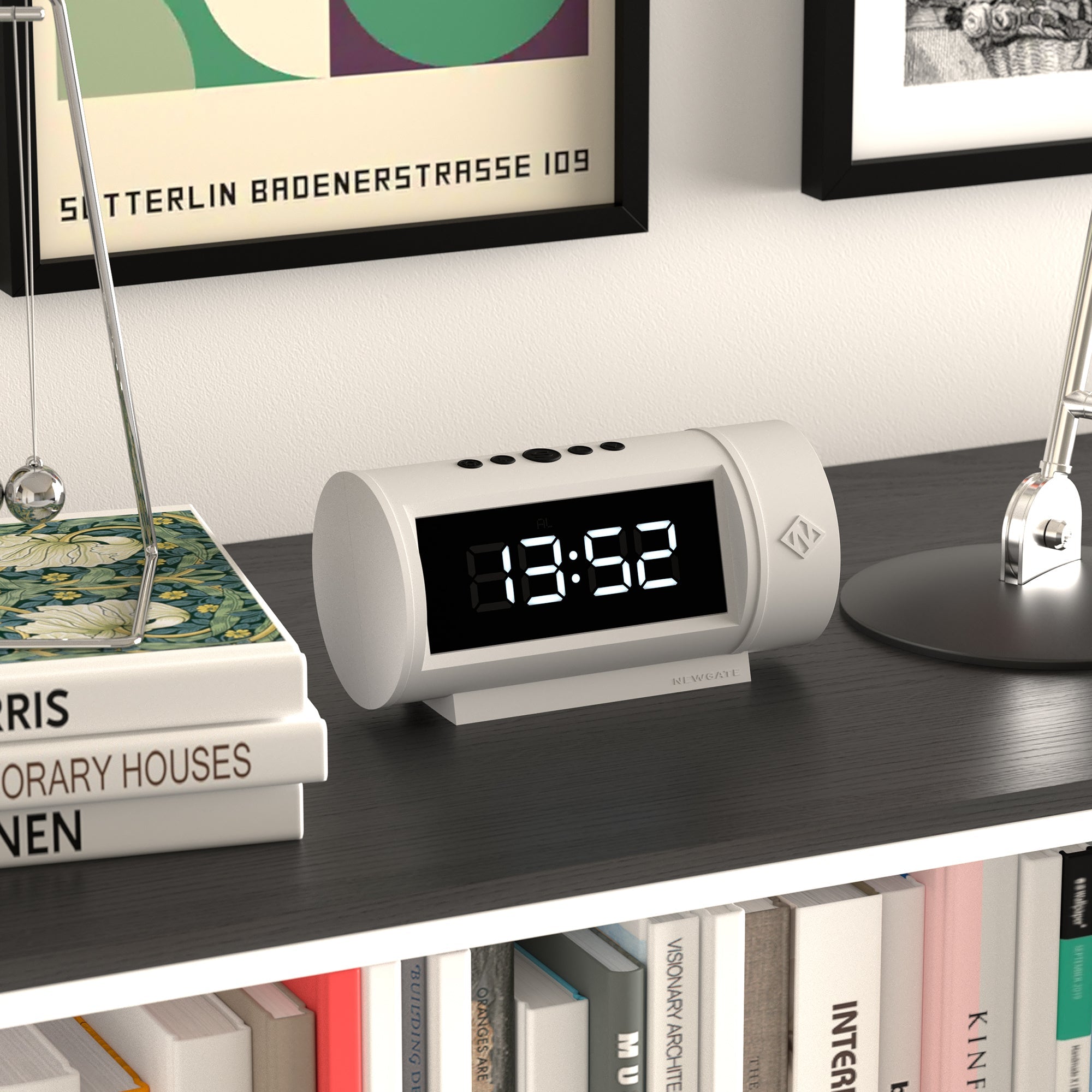 Clocks: Newgate Pil Led Alarm Clock White