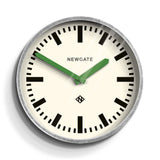 Clocks: Newgate Luggage Wall Clock Galvanised Green Hands