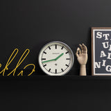 Clocks: Newgate Luggage Wall Clock Galvanised Green Hands