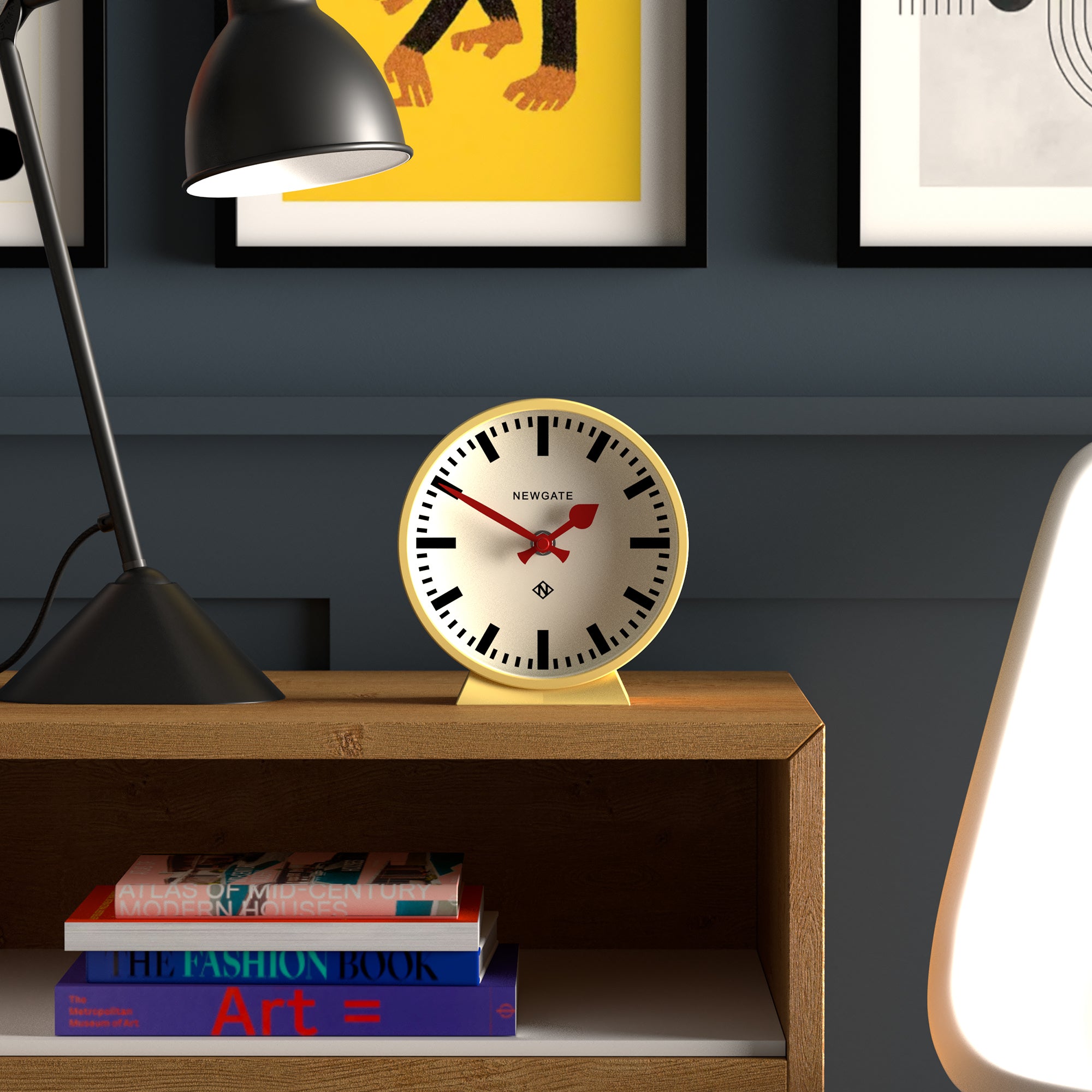 Clocks: Newgate Railway Mantel Clock Cheeky Yellow