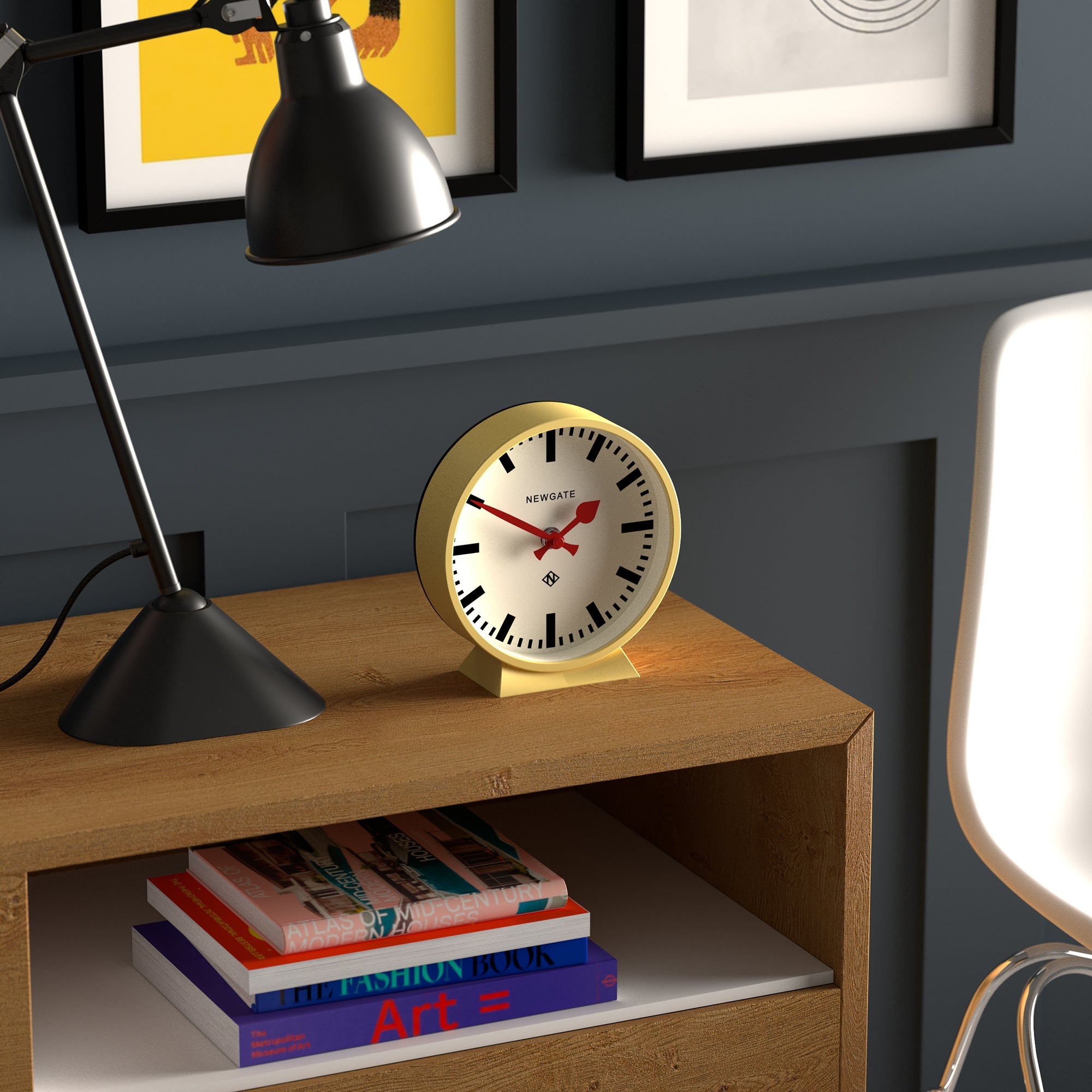 Clocks: Newgate Railway Mantel Clock Cheeky Yellow