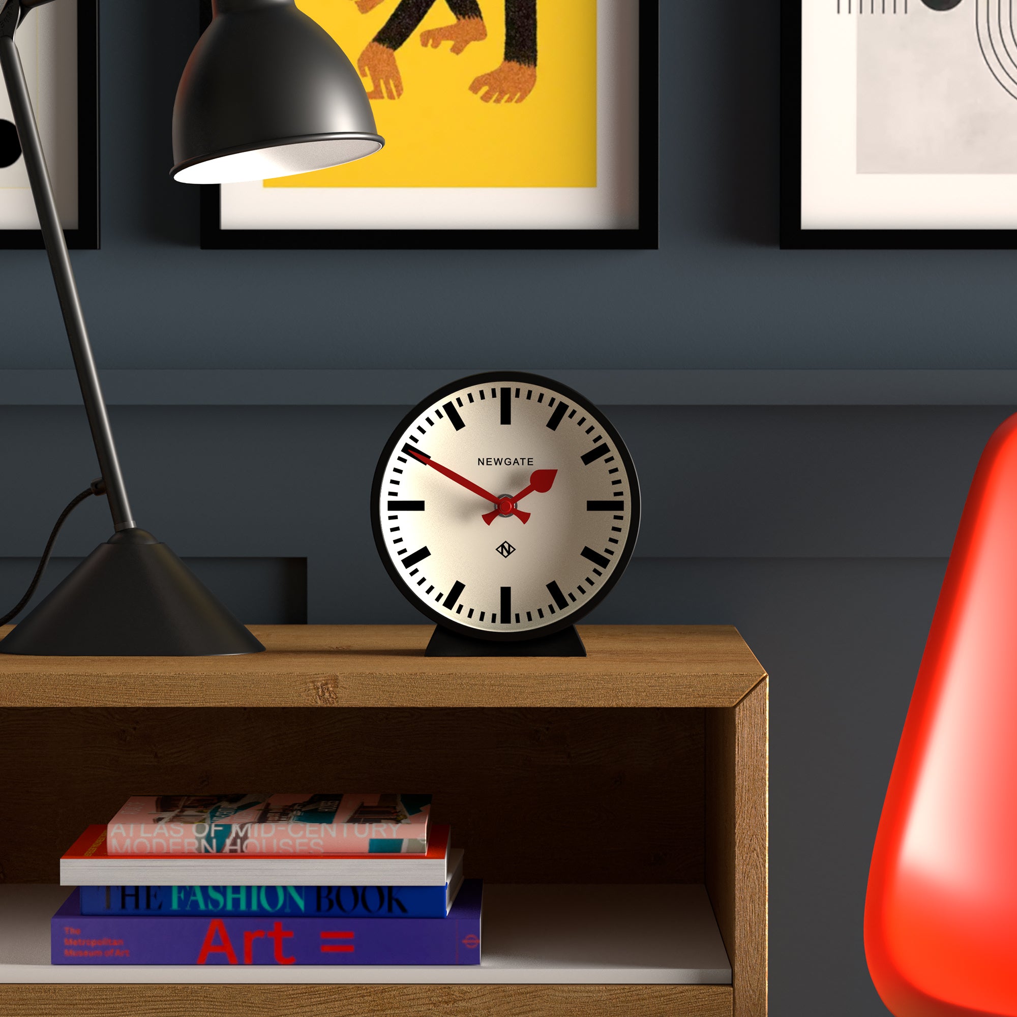 Clocks: Newgate Railway Mantel Clock Cave Black