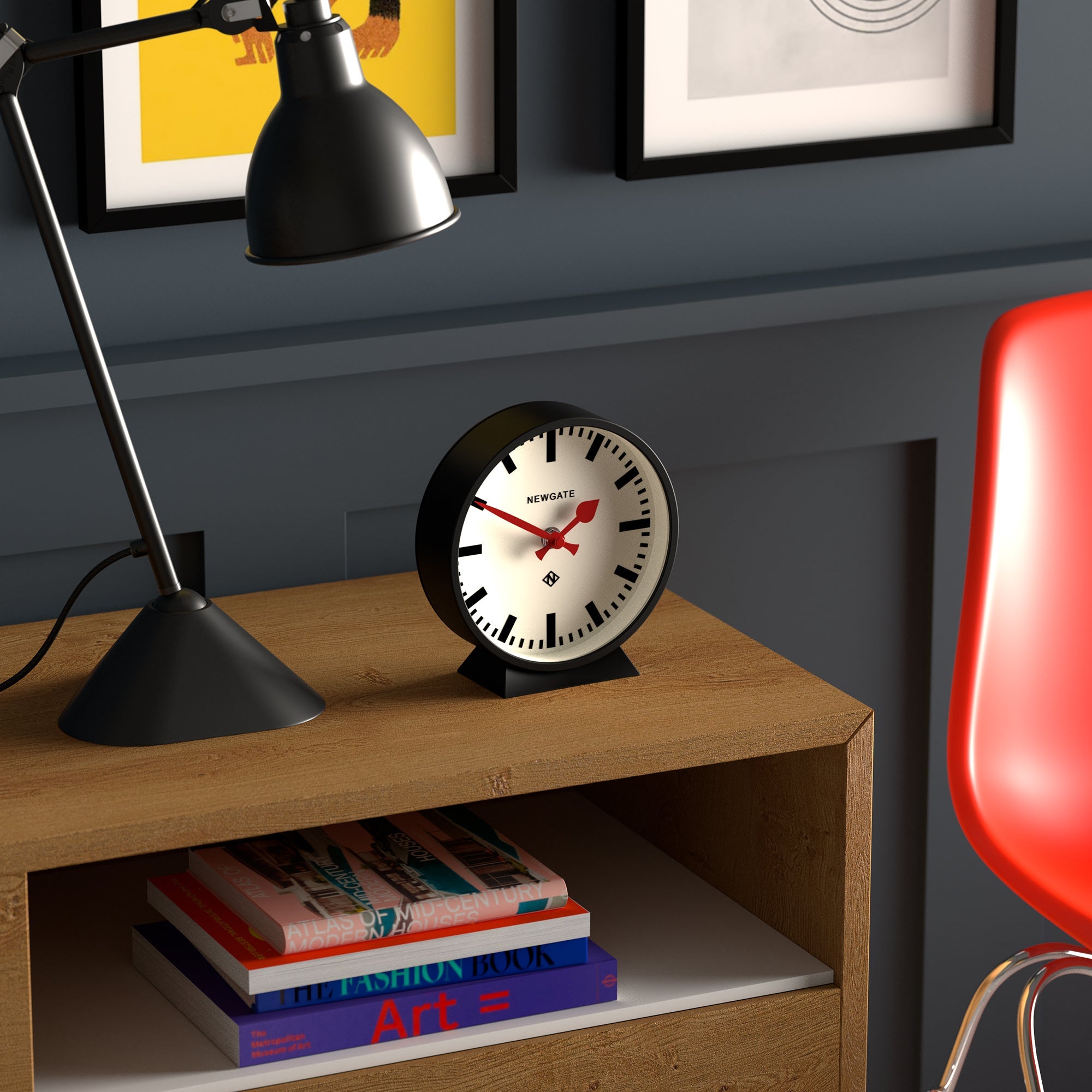 Clocks: Newgate Railway Mantel Clock Cave Black
