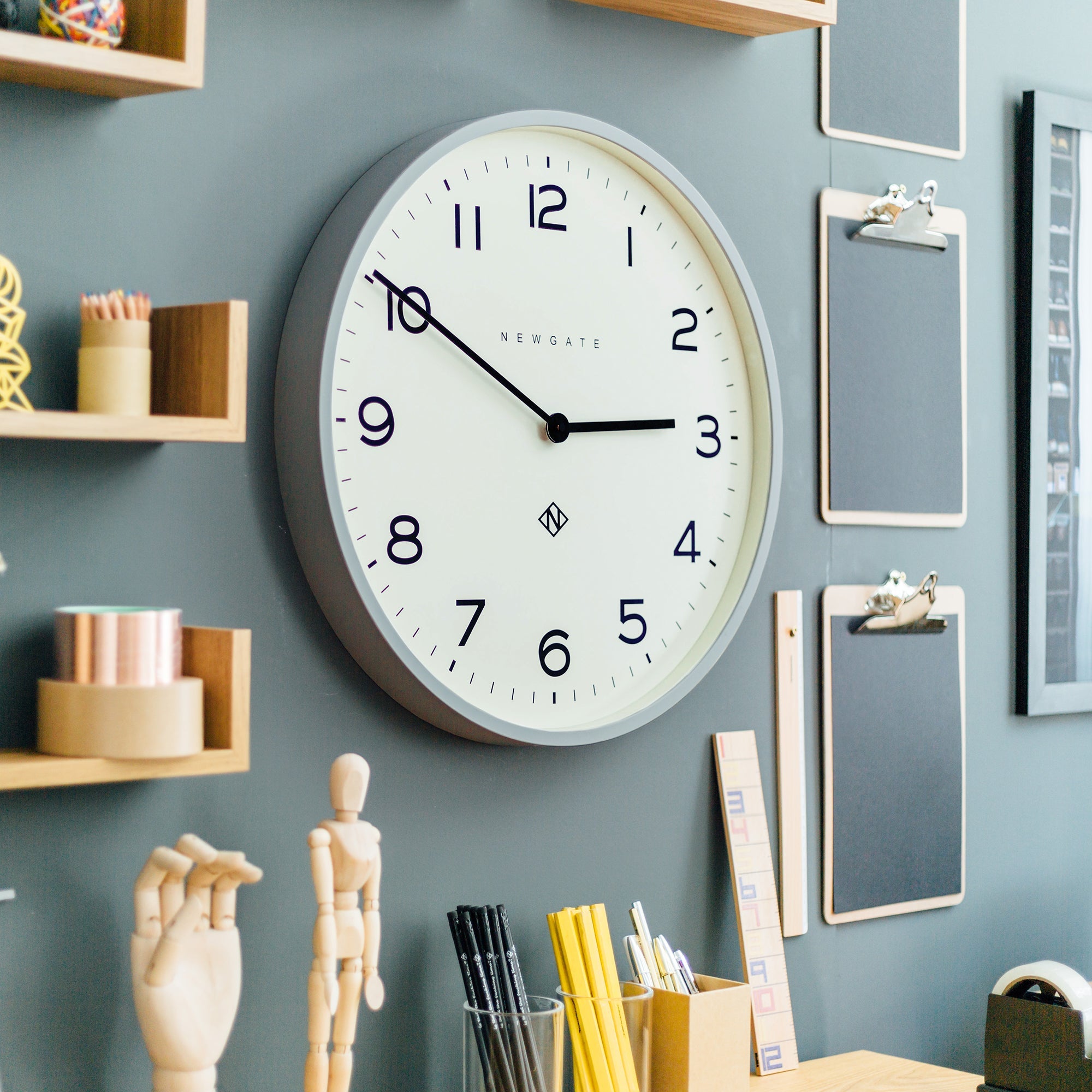 Clocks: Newgate Number One Clock Echo Posh Grey