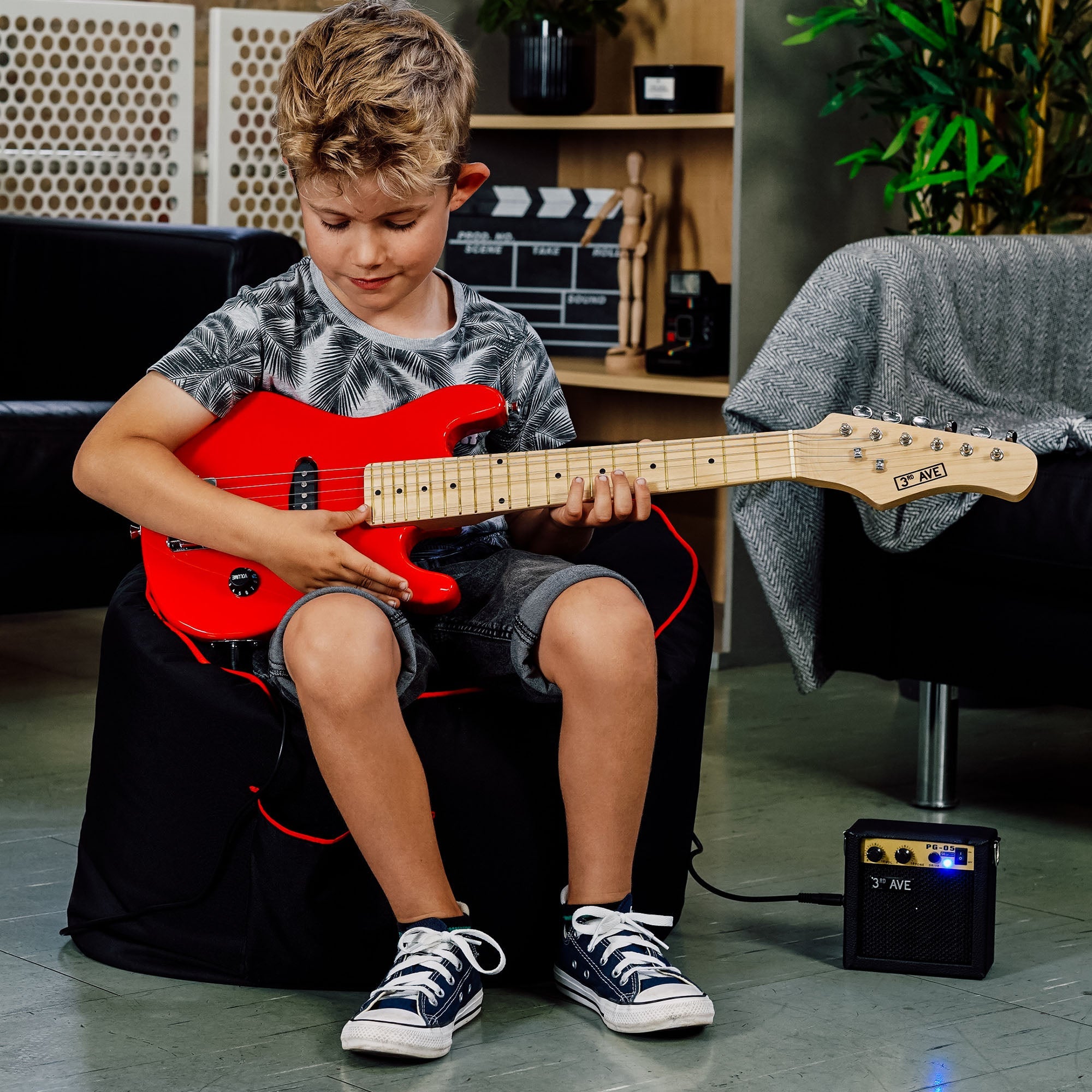 Audio Accessories: 3rd Avenue Junior Electric Guitar Pack - Red