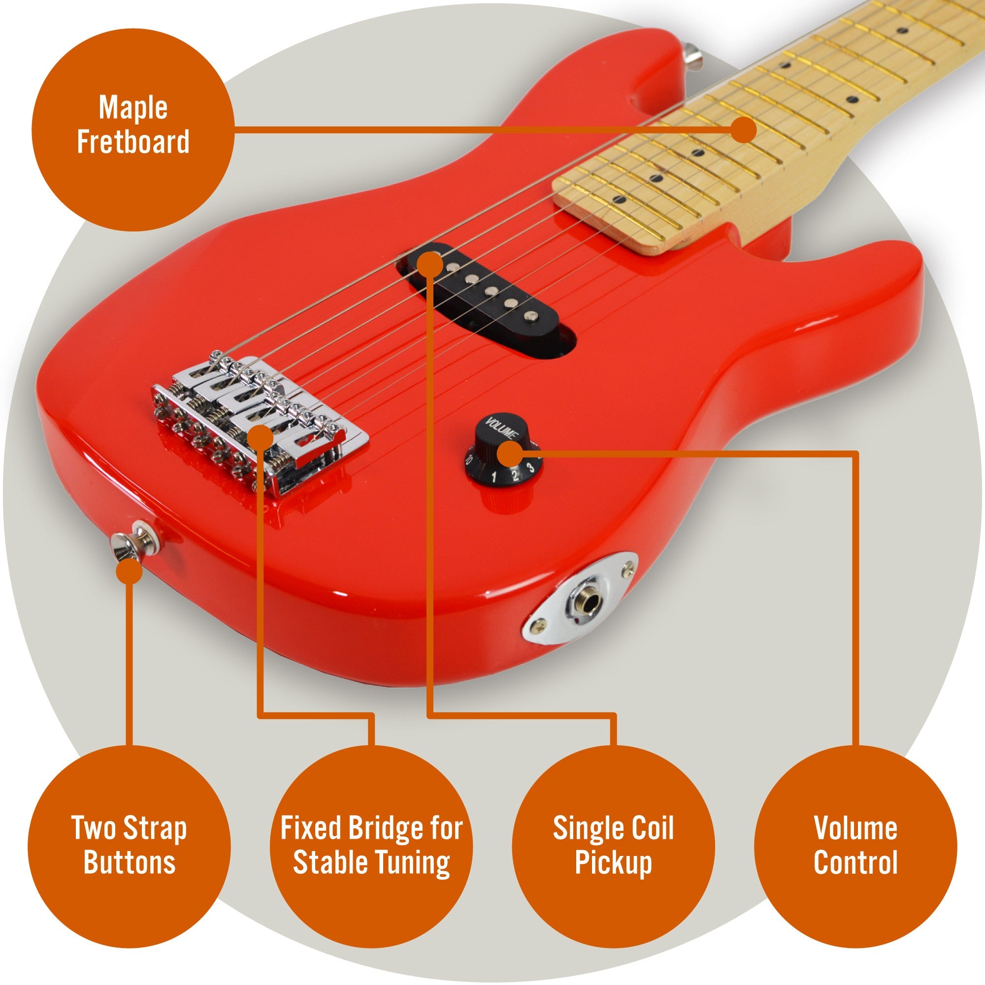 Audio Accessories: 3rd Avenue Junior Electric Guitar Pack - Red