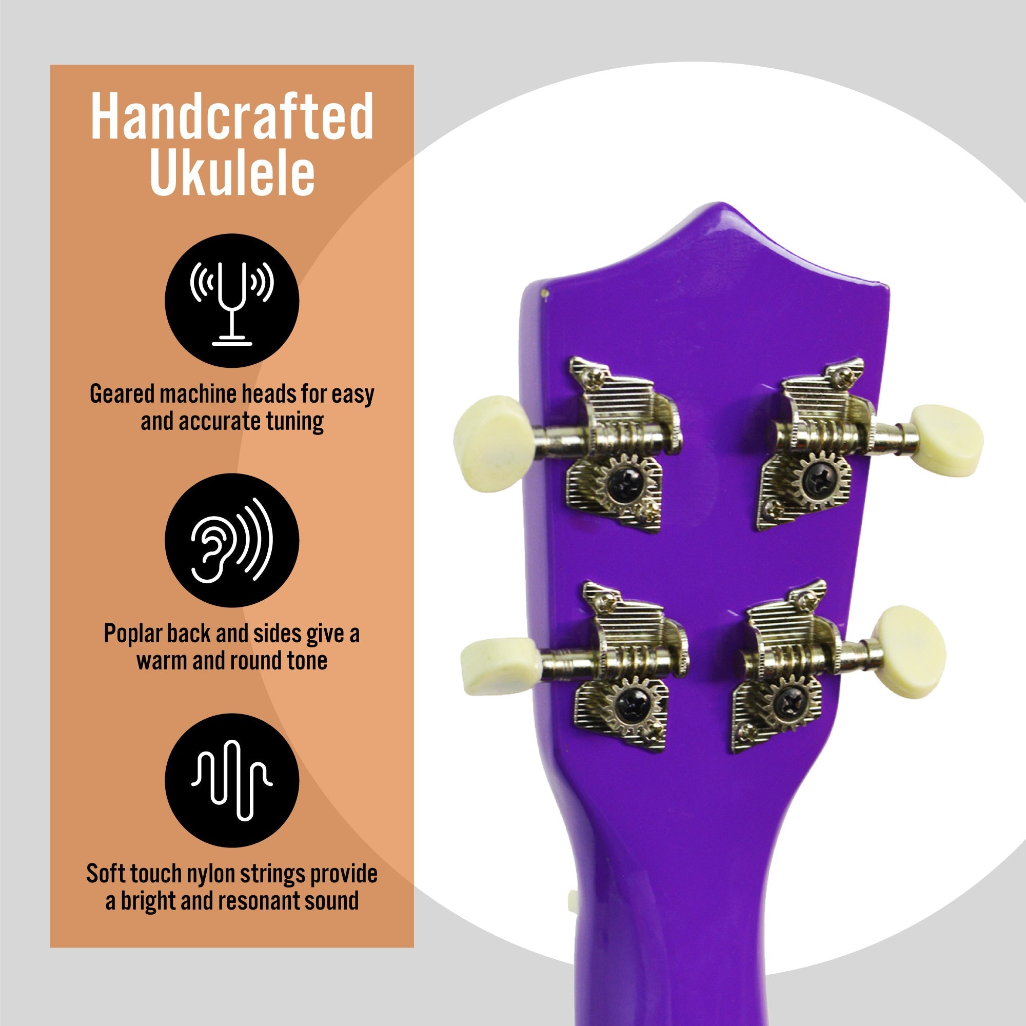 Audio Accessories: 3rd Avenue Soprano Ukulele - Purple
