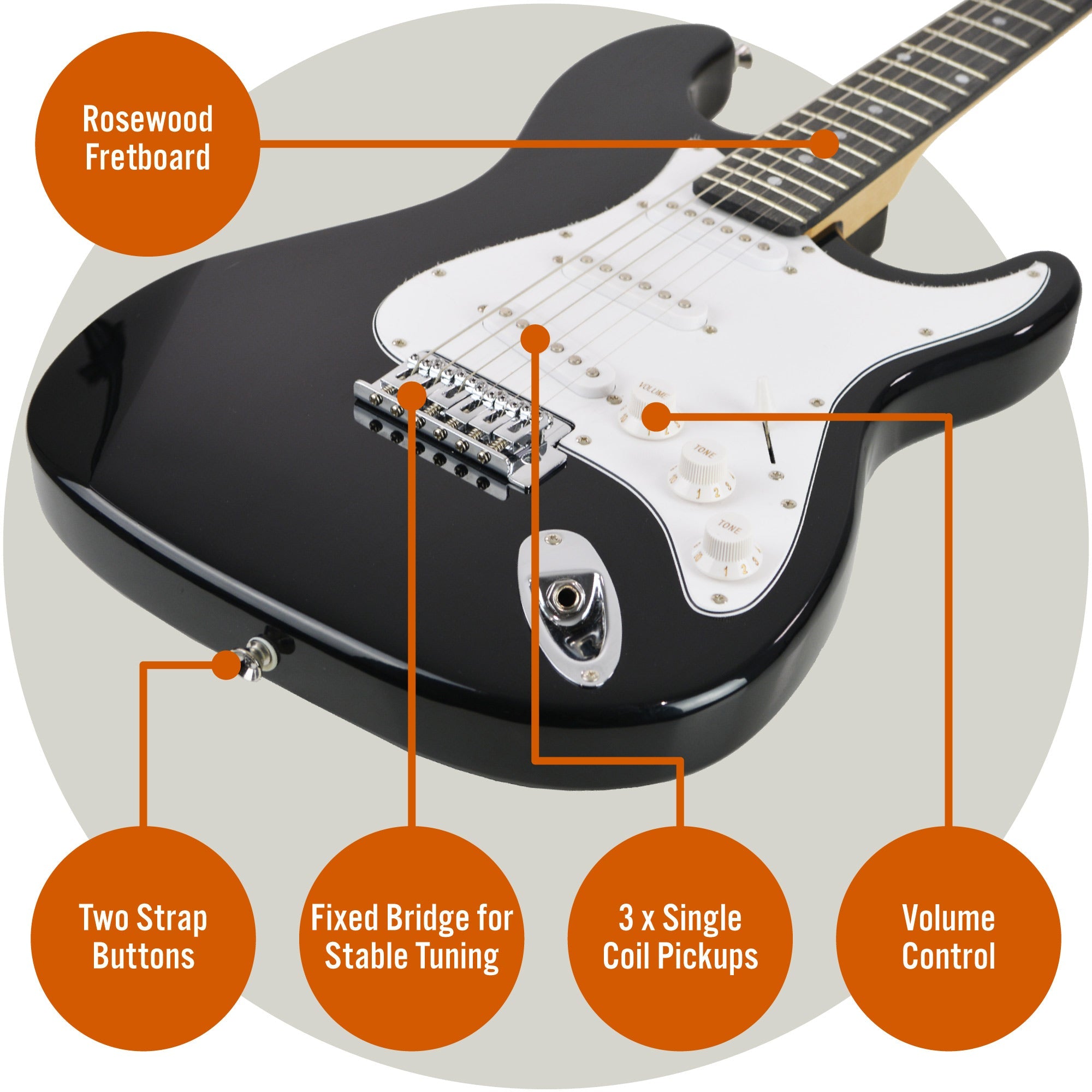 Audio Accessories: 3rd Avenue Electric Guitar Pack - Black