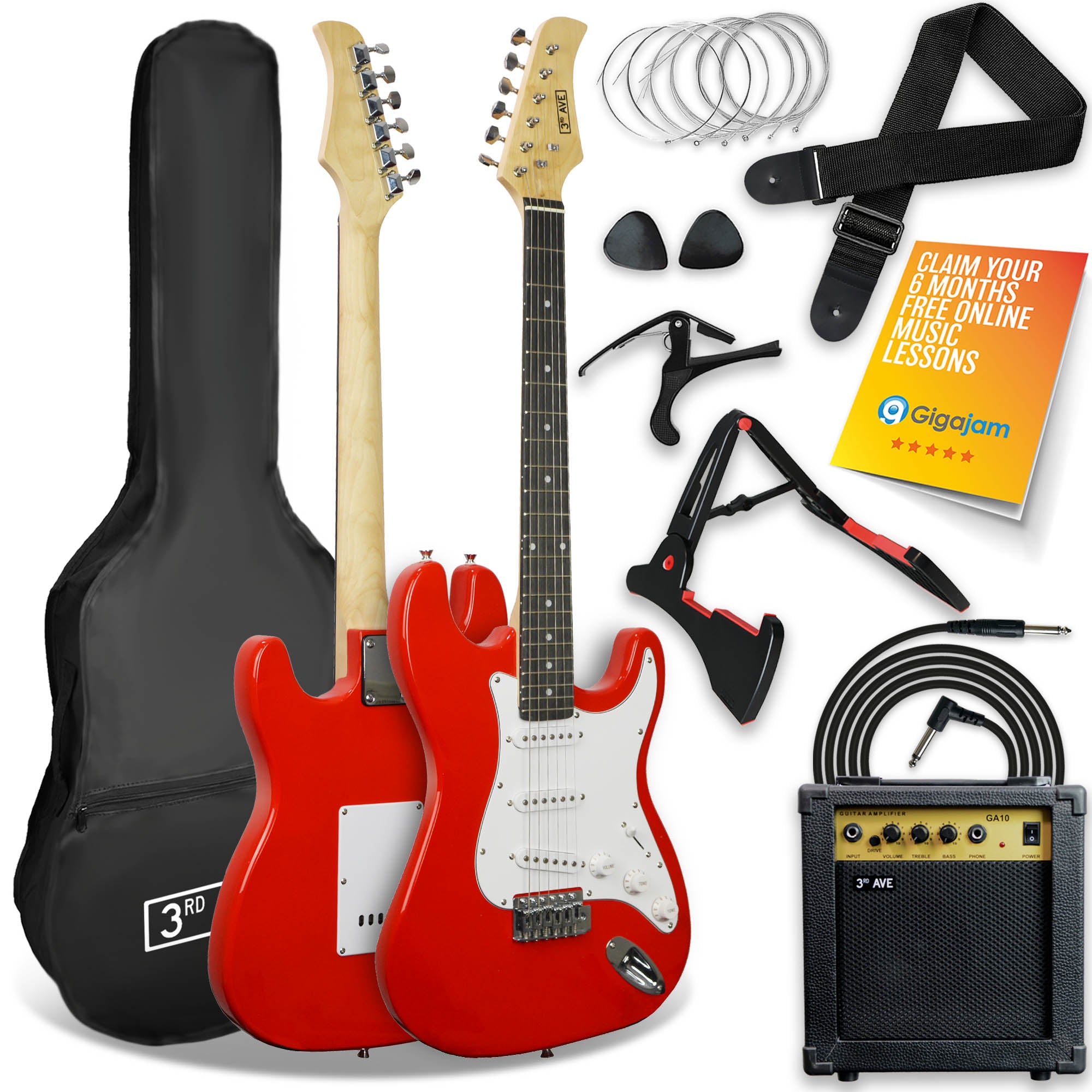 Audio Accessories: 3rd Avenue Electric Guitar Pack - Red