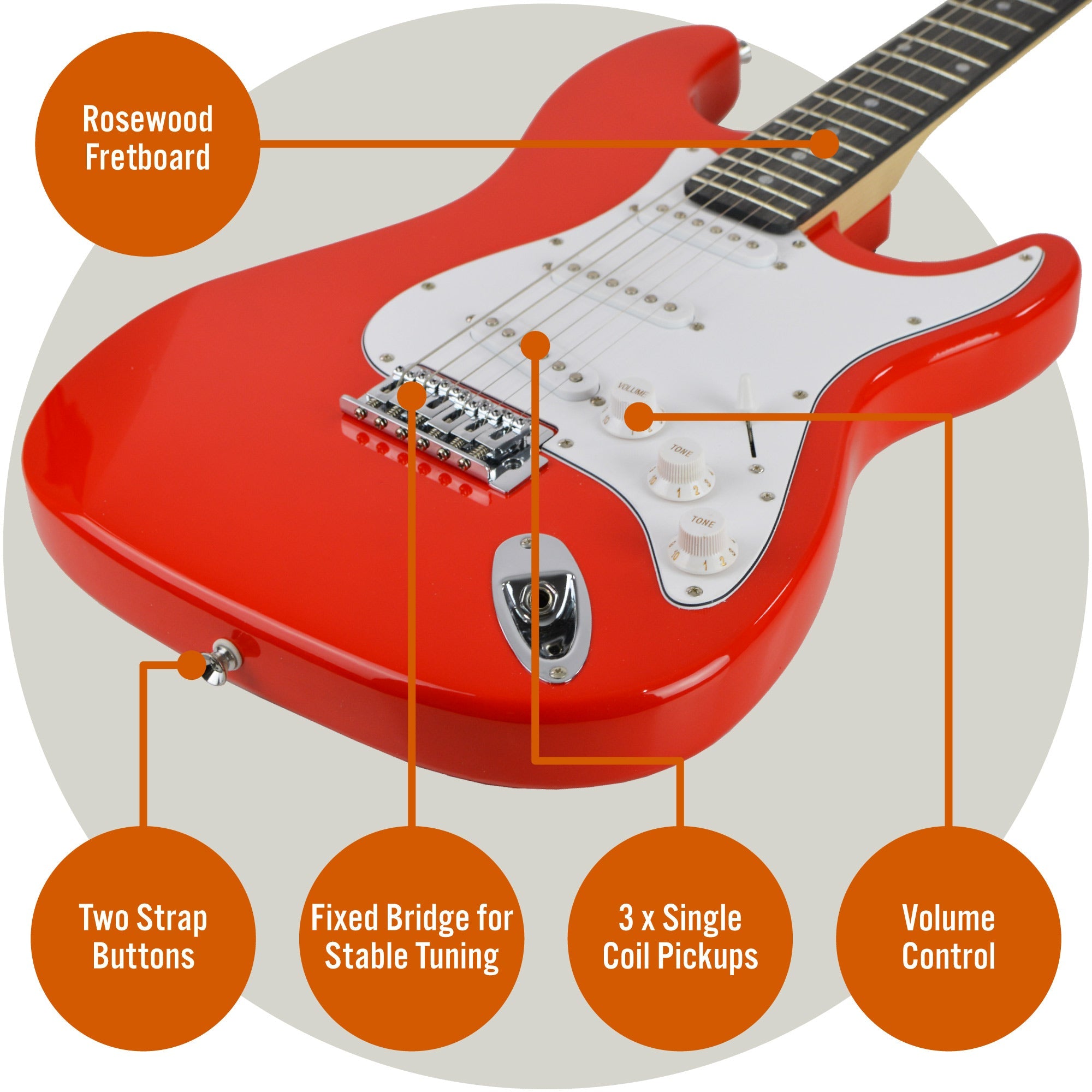 Audio Accessories: 3rd Avenue Electric Guitar Pack - Red