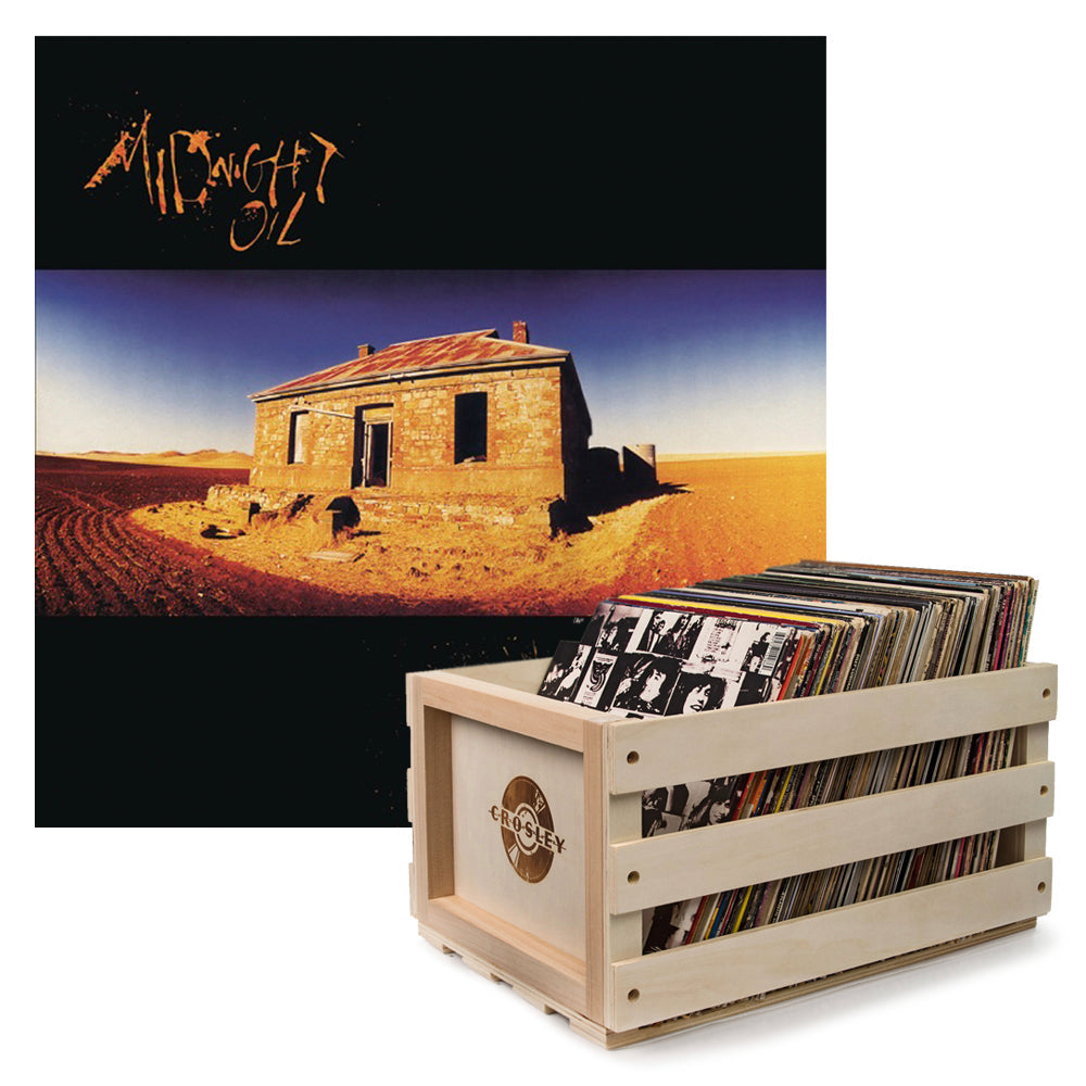 CDs & Vinyl: Crosley Record Storage Crate Midnight Oil Diesel And Dust Vinyl Album Bundle