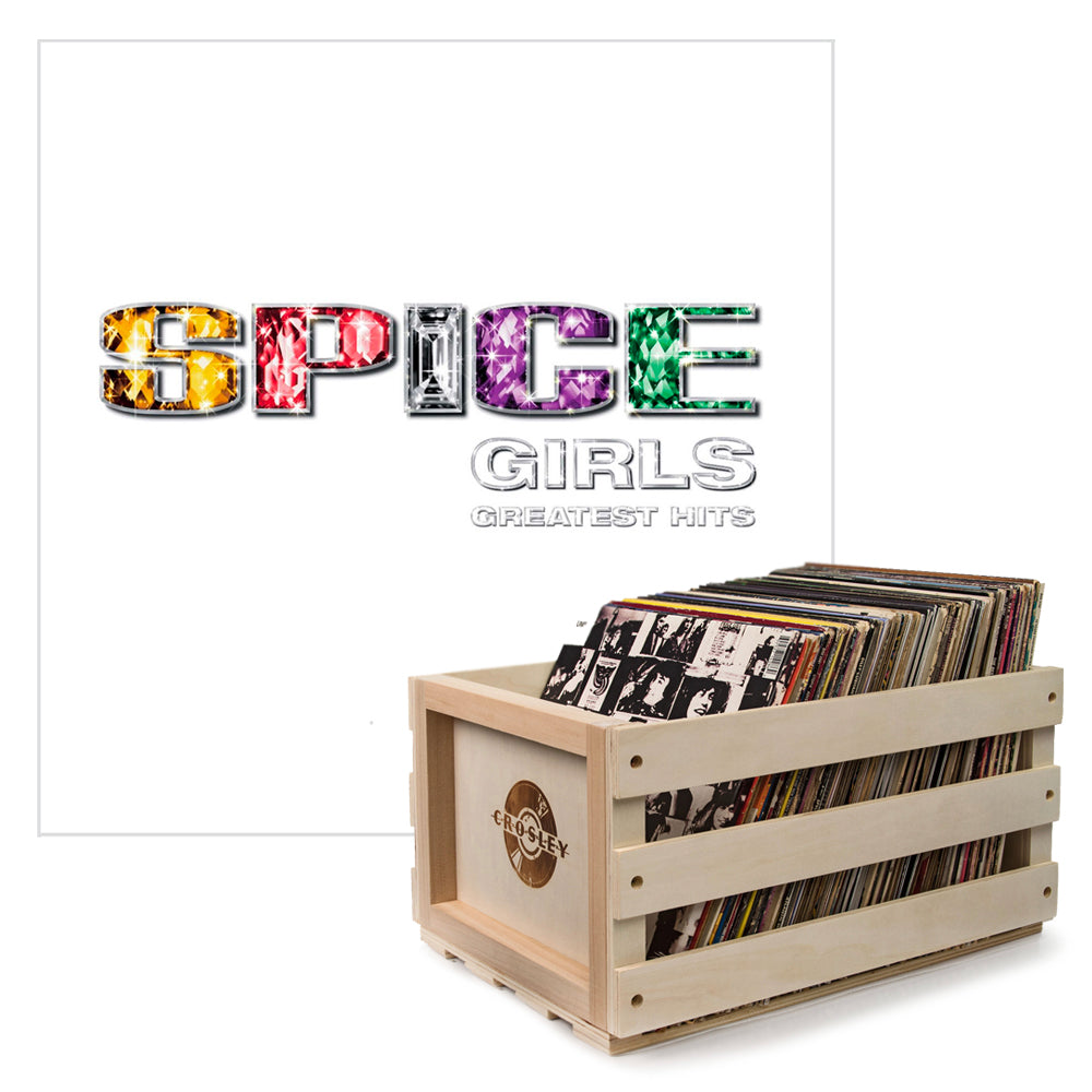 CDs & Vinyl: Crosley Record Storage Crate & Spice Girls - Greatest Hits - Vinyl Album Bundle