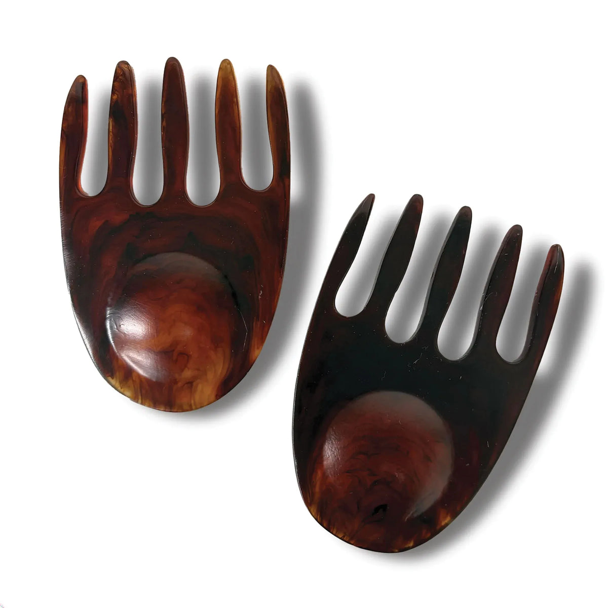 Urban Attitude SHELLY Salad Hands Servers Length 14cm, Width 9.3cm - Dark Cocoa