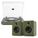 Audio Players & Recorders: Victrola Automatic Turntable + Victrola Tempo Bookshelf Speakers Bundle - Green