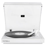 Victrola Automatic Turntable + Victrola Tempo Bookshelf Speakers Bundle - White
