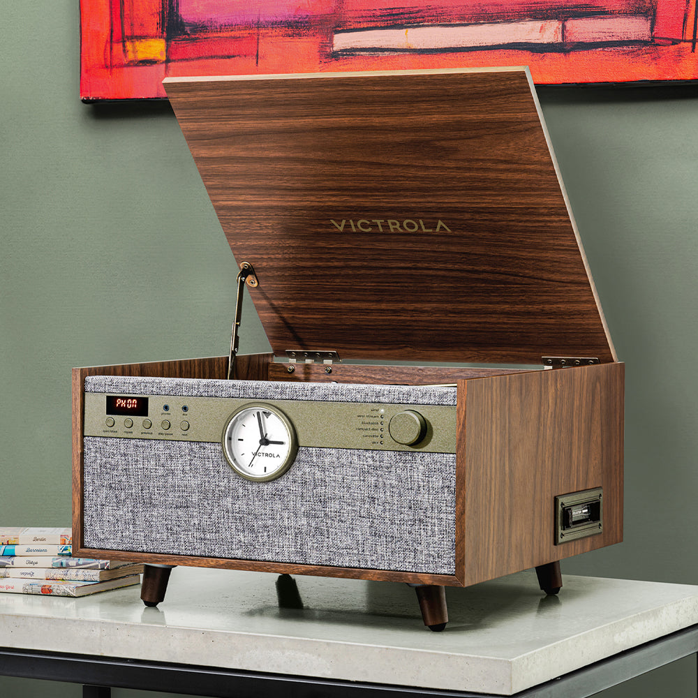 Victrola Century Signature 6-in-1 Wood Record Player - Walnut
