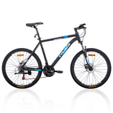 Bicycles: Trinx MTB Mens Mountain Bike 26 inch Shimano Gear 21-Speed [Colour: Matt Black White/Blue] [Size Of Frame: 21 inches]