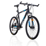 Bicycles: Trinx MTB Mens Mountain Bike 26 inch Shimano Gear 21-Speed [Colour: Matt Black White/Blue] [Size Of Frame: 21 inches]